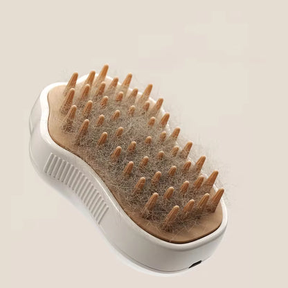 3-in-1 Electric Pet Grooming Brush with Steam, Comb, and Spray for Cats and Dogs - Hair Removal and Massage Tool