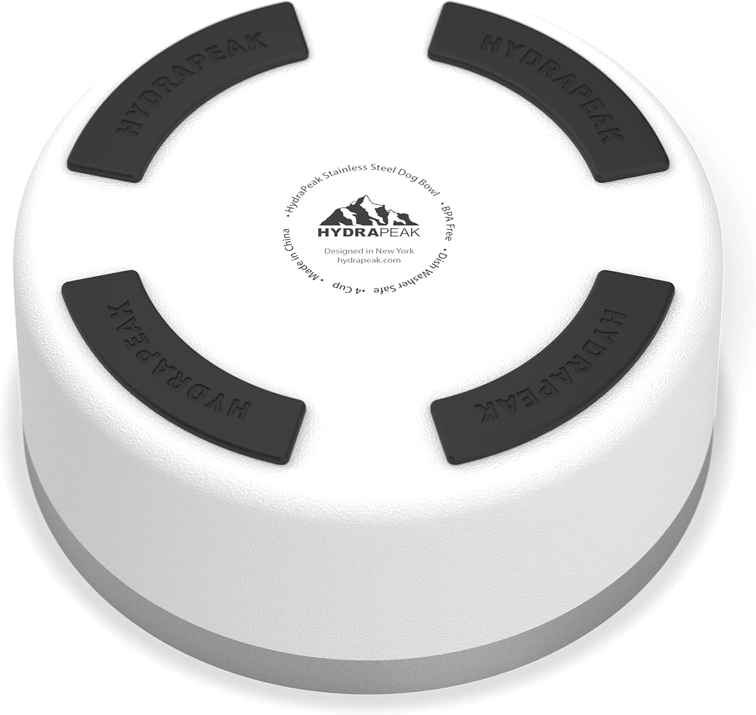 Non-Slip Stainless Steel Dog Bowl - Water and Food Dish for Small and Large Dogs - Available in 32oz and 64oz Sizes - White