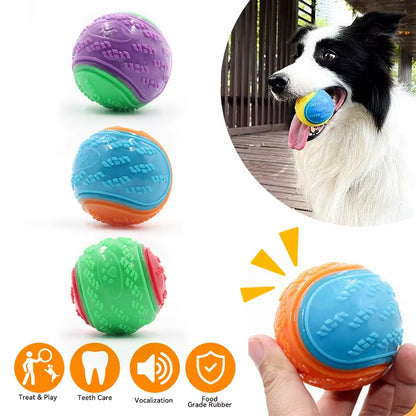 Interactive Soft TPR Dog Toys for Dental Care and Bite Resistance - Squeaky Ball for Pets