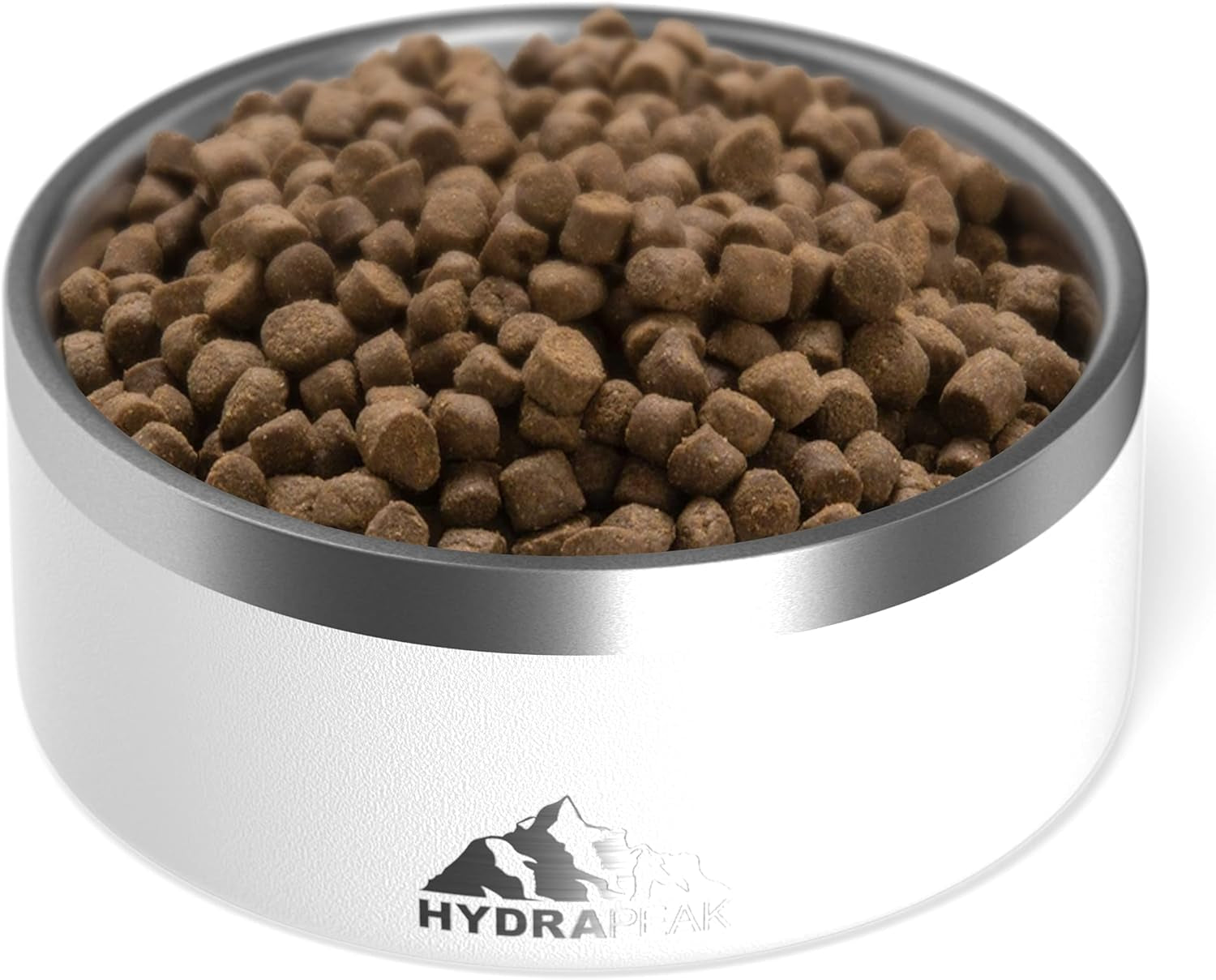Non-Slip Stainless Steel Dog Bowl - Water and Food Dish for Small and Large Dogs - Available in 32oz and 64oz Sizes - White
