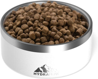 Non-Slip Stainless Steel Dog Bowl - Water and Food Dish for Small and Large Dogs - Available in 32oz and 64oz Sizes - White