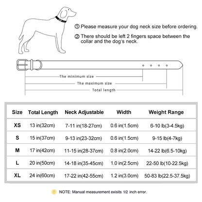 Personalized PU Leather Dog Collar with Soft Padding and Adjustable Fit - Free Engraving for Small, Medium, and Large Dogs