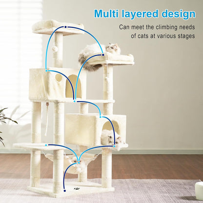 Cat Tree Tower with Sisal Scratching Posts & Large Condo – MPJ020M