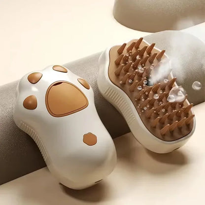 3-in-1 Electric Pet Grooming Brush with Steam, Comb, and Spray for Cats and Dogs - Hair Removal and Massage Tool