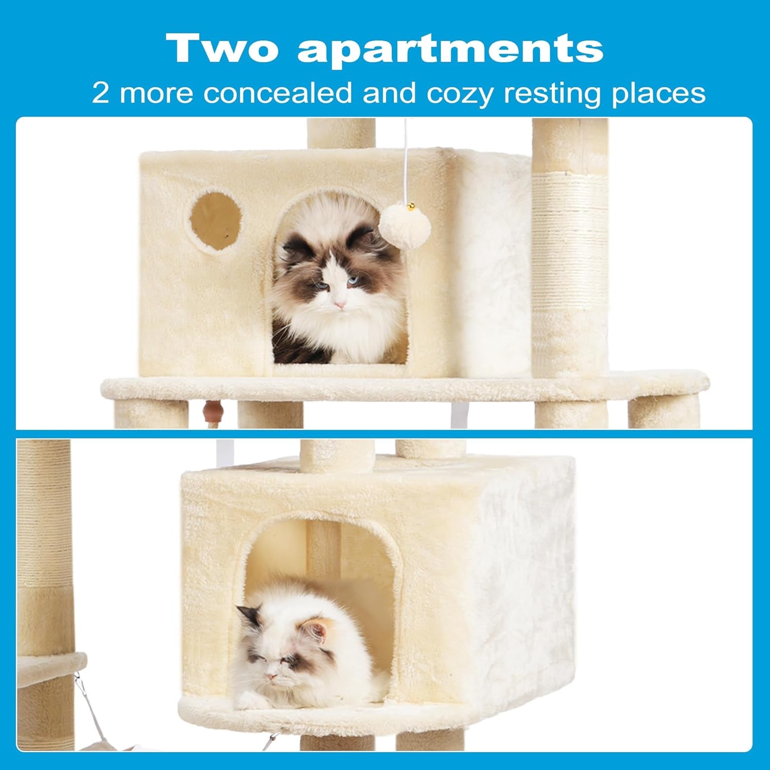 Cat Tree Tower with Sisal Scratching Posts & Large Condo – MPJ020M