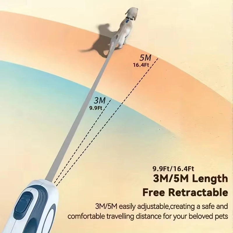 Automatic Retractable Dog Leash with Extendable Rope for Outdoor Travel and Hiking - Suitable for Small Dogs and Cats