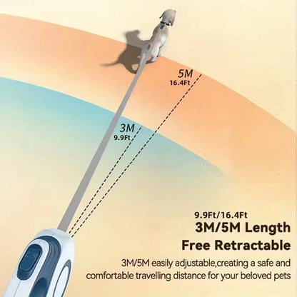Automatic Retractable Dog Leash with Extendable Rope for Outdoor Travel and Hiking - Suitable for Small Dogs and Cats