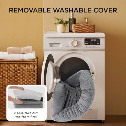 Orthopedic Dog Bed Medium with Removable Washable Cover, 28" Grey