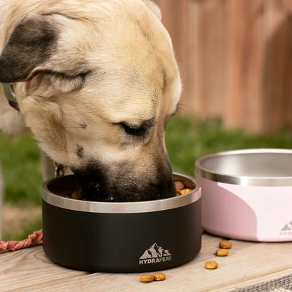 Non-Slip Stainless Steel Dog Bowl - Water and Food Dish for Small and Large Dogs - Available in 32oz and 64oz Sizes - White