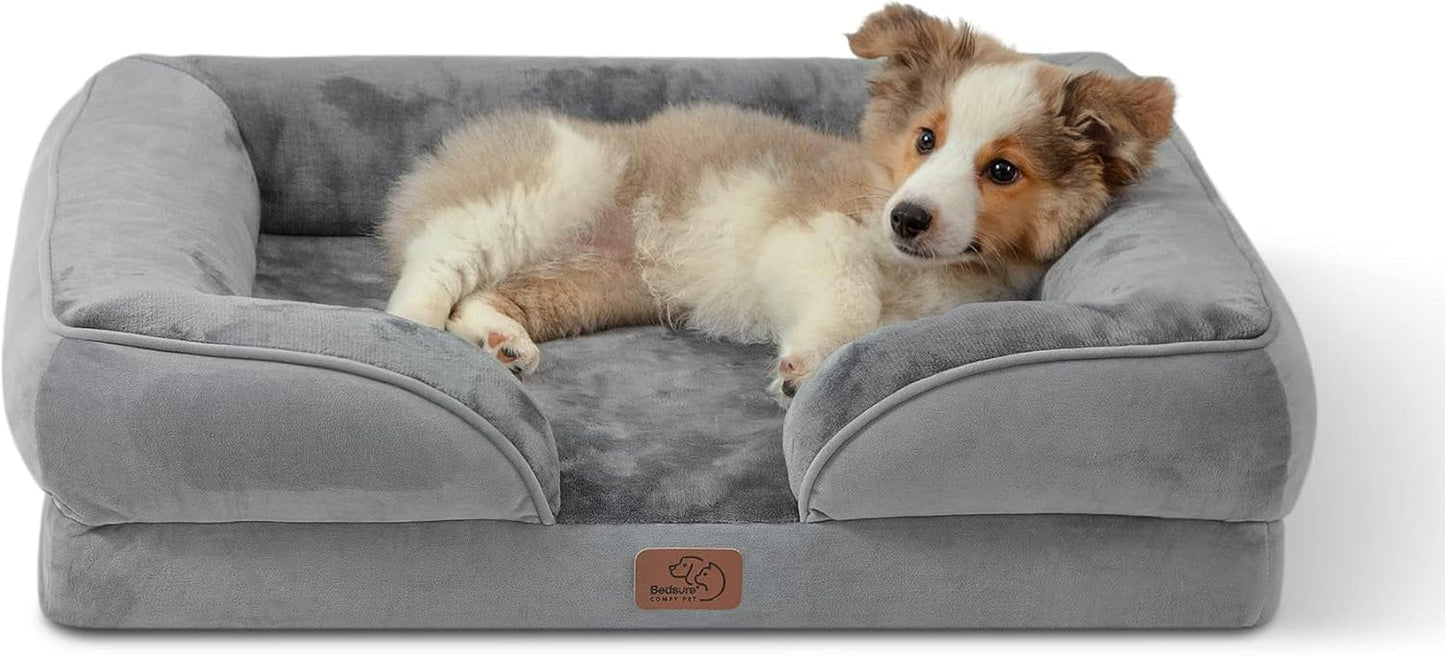 Orthopedic Dog Bed Medium with Removable Washable Cover, 28" Grey