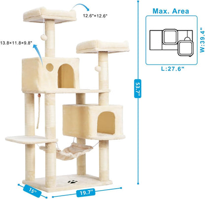 Cat Tree Tower with Sisal Scratching Posts & Large Condo – MPJ020M