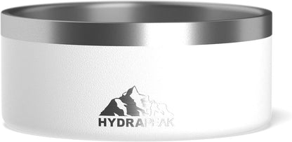 Non-Slip Stainless Steel Dog Bowl - Water and Food Dish for Small and Large Dogs - Available in 32oz and 64oz Sizes - White
