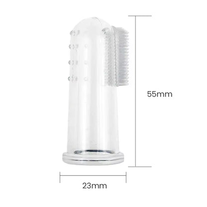 Premium Silica Gel Pet Finger Toothbrush for Dogs and Cats - Effective Bad Breath and Tartar Control Cleaning Tool