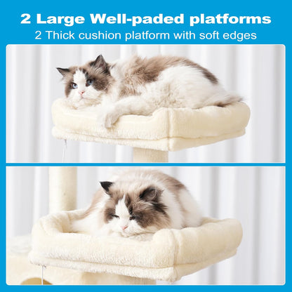 Cat Tree Tower with Sisal Scratching Posts & Large Condo – MPJ020M