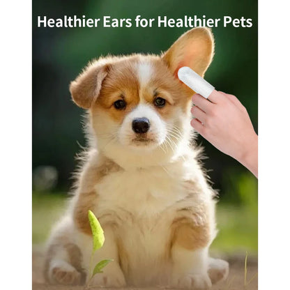 Pet Ear Cleaning Wipes for Cats and Dogs - Ear Care Fingertips for Ear Mite Removal
